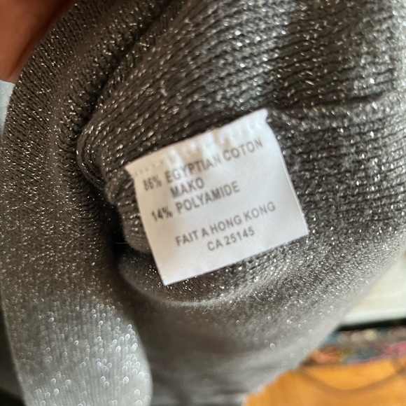 Beautiful Ca va de soi steel grey sweater dress with metallic threads, sz L. - Picture 5 of 5